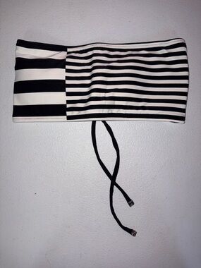 Michael Kors Striped Bandeau Swim Top